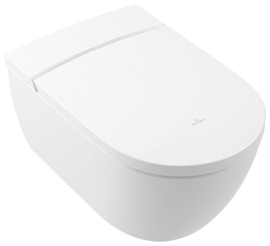 Villeroy & Boch ViClean-I100, Dusch-WC spülrandlos mit WC-Sitz, DirectFlush, 385x 595 mm, V0E100, Farbe: Weiß Ceramicplus von Villeroy und Boch AG