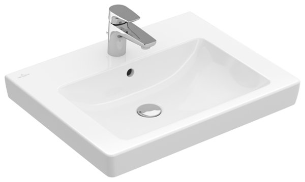 Villeroy & Boch Waschtisch Subway 7113F0 600x470mm, 1 Hahnloch, mit Überlauf, Farbe: Weiß von Villeroy und Boch AG