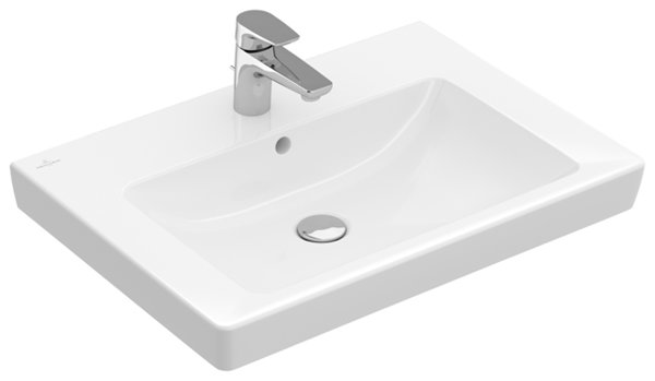 Villeroy & Boch Waschtisch Subway 7113FA 650x470mm, 1 Hahnloch, mit Überlauf, Farbe: Weiß von Villeroy und Boch AG