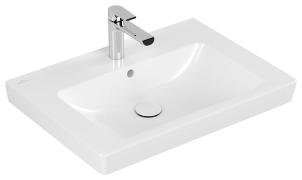 Villeroy & Boch Waschtisch Subway 7113FA 650x470mm, 1 Hahnloch, mit Überlauf, Farbe: Weiß Ceramicplus von Villeroy und Boch AG