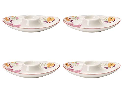 Villeroy & Boch Mariefleur Basic 4er Set Eierbecher oval weiß aus Porzellan von Villeroy & Boch