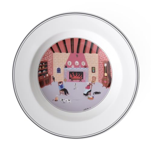 Villeroy und Boch Design Naif Suppenteller "Kamin", 21 cm, Premium Porzellan, Weiß/Bunt von Villeroy & Boch