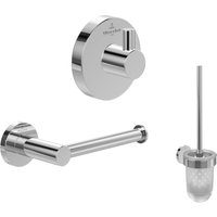 Villeroy&boch - Elements-Tender Badaccessoire-Set (3 in 1 Bundle), Bad Zubehör Set bestehend aus Handtuchhaken, Toilettenpapierhalter ohne Deckel und von Villeroy & Boch
