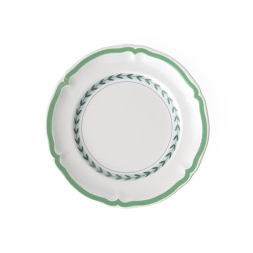 Villeroy und Boch French Garden Green Line Brotteller, 17 cm, Premium Porzellan, Weiß/Grün von Villeroy & Boch