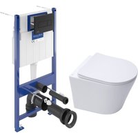 Pack wc Wand- und Vorwandelement + sat Infinitio wc ohne Flansch + SoftClose Sitz + Schwarze Platte (VCNINFI4) von Villeroy & Boch