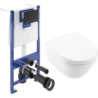 Villeroy&boch - Pack wc und Vorwandelement + wc ohne Villeroy-Flansch + SoftClose-Sitz + Schwarze Platte (VCNARCHI3-4) von Villeroy & Boch