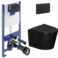 Villeroy&boch - Packung wc Wand- und Bodenständer + Wandhängendes wc ohne Flansch Ceramia + Sitz SoftClose + schwarze Platte (vc von Villeroy & Boch