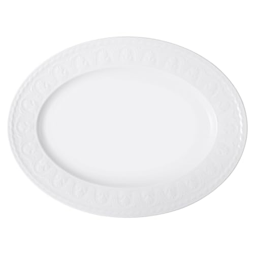 Villeroy und Boch Cellini Ovale Servierplatte, Premium Porzellan, Weiß von Villeroy & Boch
