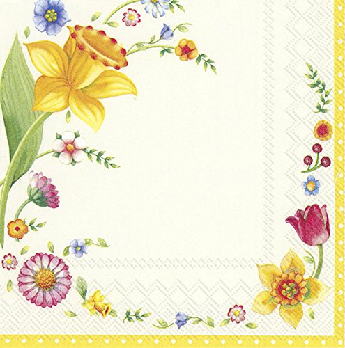 Spring Fantasy Blumen (V & B) Ihr Papier Lunch Servietten 20 Stück 3-lagig 33 cm quadratisch von Villeroy & Boch