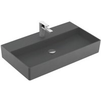 V&B Waschtisch Memento 2.0 80x47cm, Hahnl., o. ÜL, graphite C-plus von Villeroy & Boch