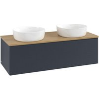 V&B Waschtischunterschrank mit Frontstruktur Antao 120x36x50cm, WBP hon. Oa, md bl. m Lac von Villeroy & Boch