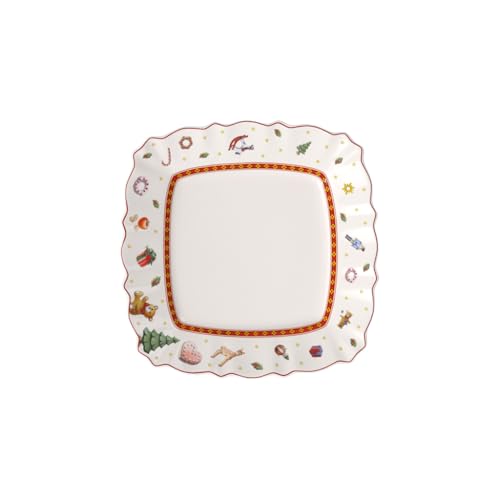 Villeroy & Boch Toy's Delight Eckiger Frühstücksteller, 22 x 22 cm, Premium Porzellan, Weiß/Rot Villeroy & Boch Toy's Delight Eckiger Frühstücksteller, 22 x 22 cm, Premium Porzellan, Weiß/Rot von Villeroy & Boch