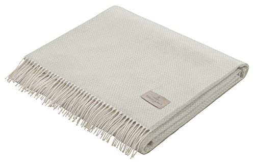 Villeroy & Boch® Fransenplaid Narama Sage Green I leichte Wohndecke aus Baumwollmischgewebe | hellgrünes Plaid in 140x190cm I Öko-Tex I Fransendecke mit dezentem Strukturmuster von Villeroy & Boch