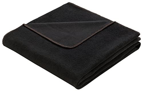 Villeroy & Boch® Wohndecke One Graphite I Flauschige Kuscheldecke aus Baumwollmischgewebe I dunkelgraue Sofa-Decke in 150x200 cm I nachhaltig produziert in Deutschland I einfarbige Tagesdecke von Villeroy & Boch