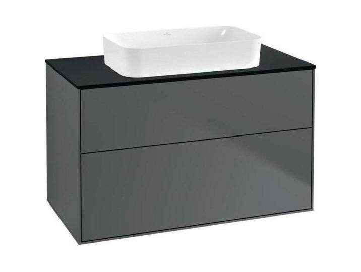 Villeroy & Boch, Waschbeckenunterschrank, V&B Waschtischunterschrank FINION 1000x603x501mm AP Glas bl ma anthr. ma (100 x 50 x 60.5 cm) von Villeroy-&-Boch