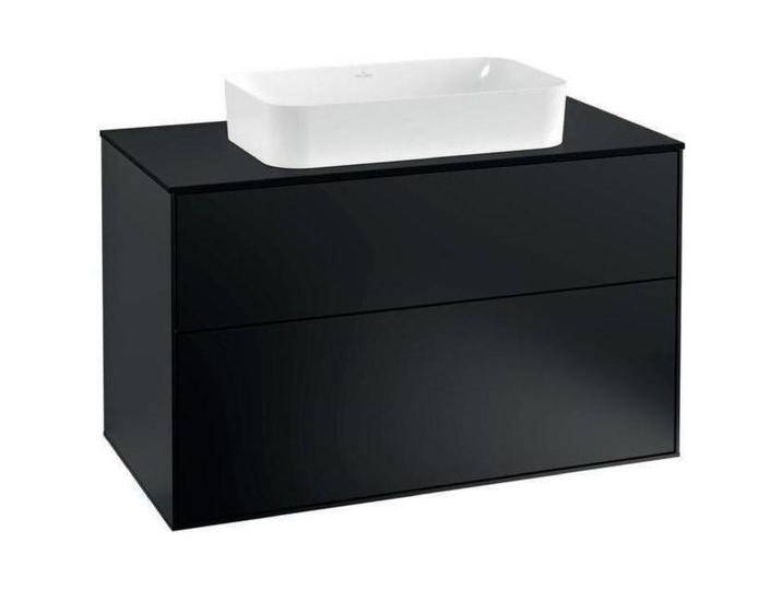 Villeroy & Boch, Waschbeckenunterschrank, V&B Waschtischunterschrank FINION 1000x603x501mm AP Glas bl ma bl ma lacq. (100 x 50 x 60.5 cm) von Villeroy-&-Boch