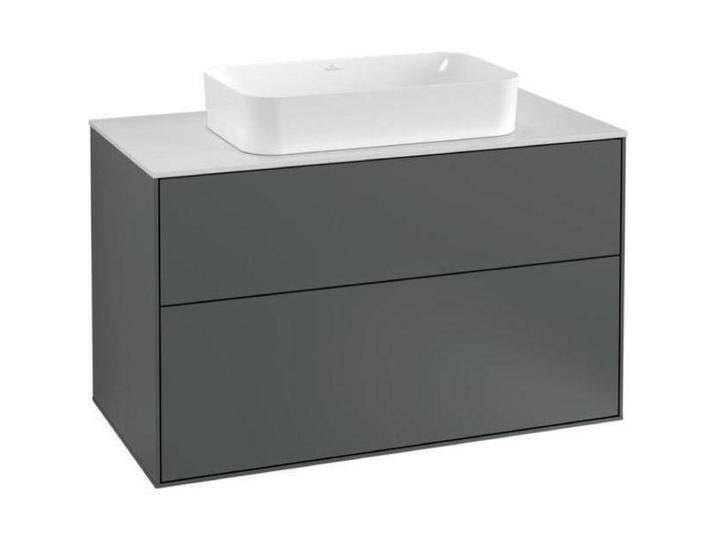 Villeroy & Boch, Waschbeckenunterschrank, V&B Waschtischunterschrank FINION 1000x603x501mm AP Glas wh ma anthr. ma (100 x 50 x 60.5 cm) von Villeroy-&-Boch