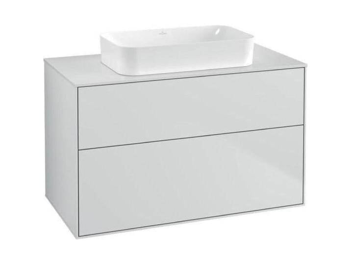 Villeroy & Boch, Waschbeckenunterschrank, V&B Waschtischunterschrank FINION 1000x603x501mm AP Glas wh ma wh ma lacq. (100 x 50 x 60.5 cm) von Villeroy-&-Boch