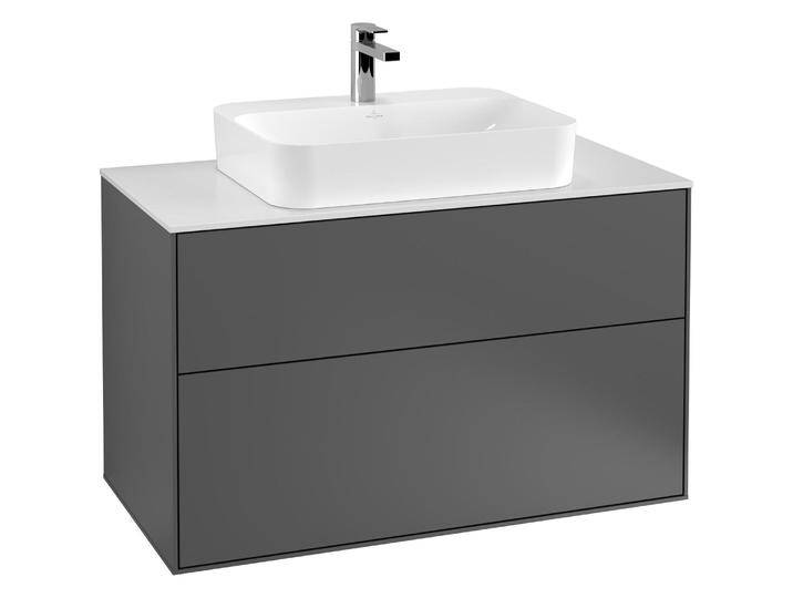 Villeroy & Boch, Waschbeckenunterschrank, V&B Waschtischunterschrank FINION 1000x603x501mm AP Glas wh ma wh ma lacq. (100 x 50 x 60.5 cm) von Villeroy-&-Boch