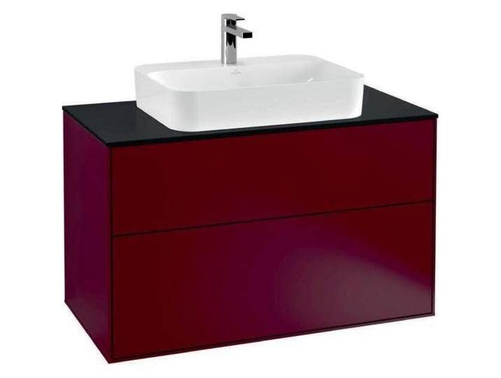 Villeroy & Boch, Waschbeckenunterschrank, V&B Waschtischunterschrank FINION 1000x603x501mm Abdpl Glas bl Matt Peony (100 x 50 x 60.5 cm) von Villeroy-&-Boch