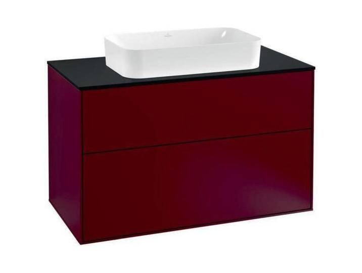 Villeroy & Boch, Waschbeckenunterschrank, V&B Waschtischunterschrank FINION 1000x603x501mm Abdpl Glas bl Matt Peony (100 x 50 x 60.5 cm) von Villeroy-&-Boch