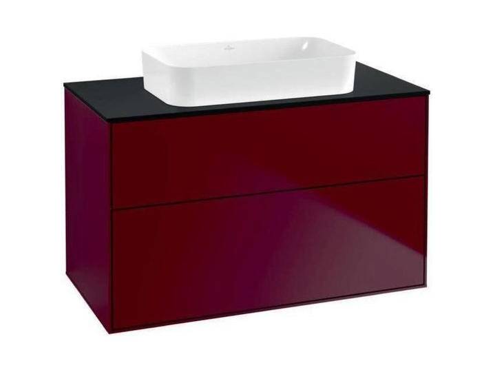 Villeroy & Boch, Waschbeckenunterschrank, V&B Waschtischunterschrank FINION 1000x603x501mm Abdpl Glas bl Matt Peony (100 x 50 x 60.5 cm) von Villeroy-&-Boch