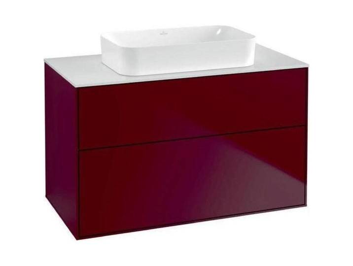 Villeroy & Boch, Waschbeckenunterschrank, V&B Waschtischunterschrank FINION 1000x603x501mm Abdpl Glas wh Matt Peony (100 x 50 x 60.5 cm) von Villeroy-&-Boch