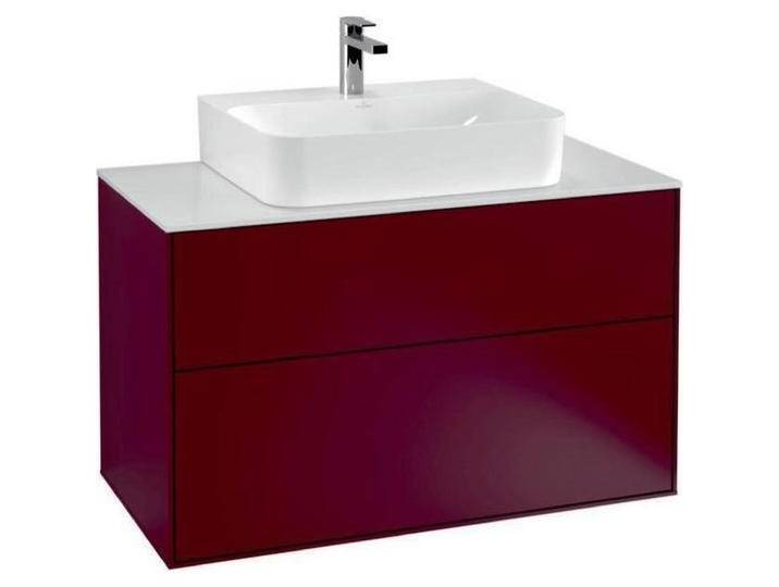 Villeroy & Boch, Waschbeckenunterschrank, V&B Waschtischunterschrank FINION 1000x603x501mm Abdpl Glas wh Matt Peony (100 x 50 x 60.5 cm) von Villeroy-&-Boch
