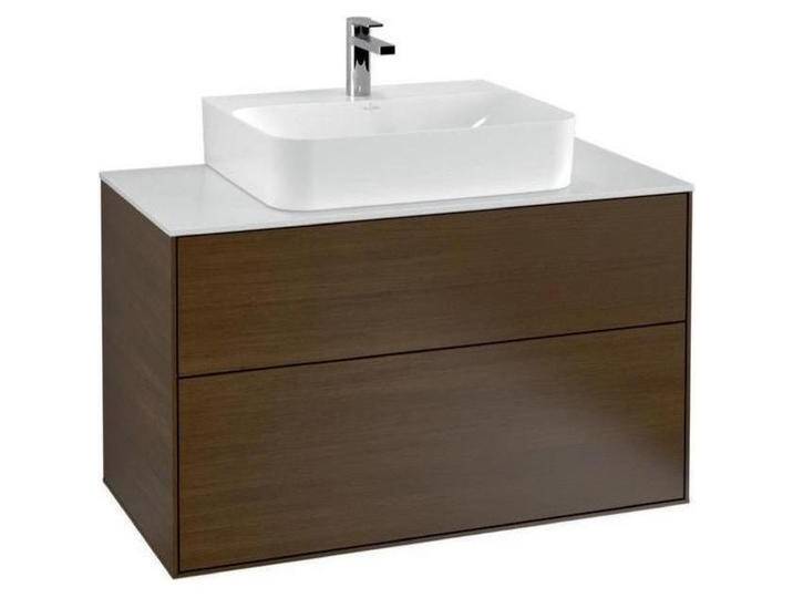 Villeroy & Boch, Waschbeckenunterschrank, V&B Waschtischunterschrank FINION 1000x603x501mm Abdpl Glas wh ma Wln ven (100 x 50 x 60.5 cm) von Villeroy-&-Boch