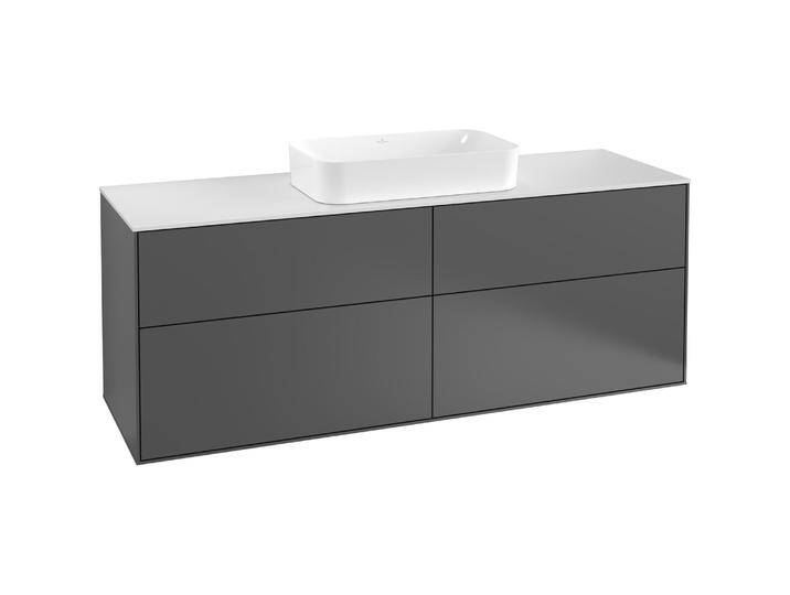 Villeroy & Boch, Waschbeckenunterschrank, V&B Waschtischunterschrank FINION 1600x603x501mm AP Glas wh ma anthr. ma (160 x 50 x 60.5 cm) von Villeroy-&-Boch