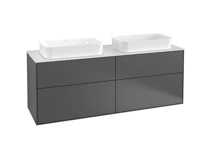 Villeroy & Boch, Waschbeckenunterschrank, V&B Waschtischunterschrank FINION 1600x603x501mm Abdpl Glas bl Matt Peony von Villeroy-&-Boch