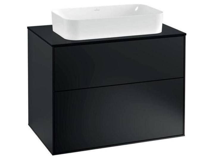 Villeroy & Boch, Waschbeckenunterschrank, V&B Waschtischunterschrank FINION 800x603x501mm AP Glas bl ma bl ma lacq. (80 x 50 x 60.5 cm) von Villeroy-&-Boch
