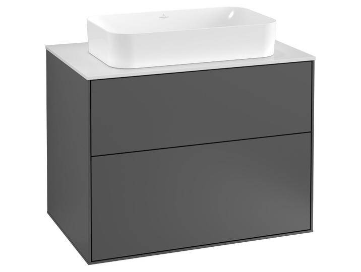 Villeroy & Boch, Waschbeckenunterschrank, V&B Waschtischunterschrank FINION 800x603x501mm AP Glas bl ma bl ma lacq. (80 x 50 x 60.5 cm) von Villeroy-&-Boch