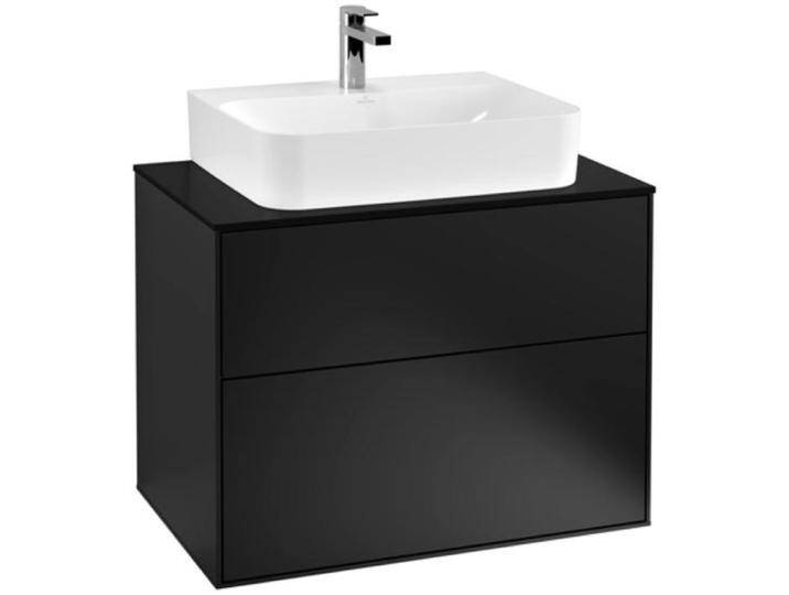 Villeroy & Boch, Waschbeckenunterschrank, V&B Waschtischunterschrank FINION 800x603x501mm AP Glas bl ma bl ma lacq. (80 x 50 x 60.5 cm) von Villeroy-&-Boch