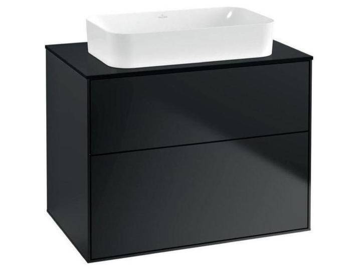 Villeroy & Boch, Waschbeckenunterschrank, V&B Waschtischunterschrank FINION 800x603x501mm AP Glas bl ma bl ma lacq. (80 x 50 x 60.5 cm) von Villeroy-&-Boch