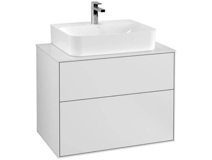 Villeroy & Boch, Waschbeckenunterschrank, V&B Waschtischunterschrank FINION 800x603x501mm AP Glas wh ma wh ma lacq. (80 x 50 x 60.5 cm) von Villeroy-&-Boch
