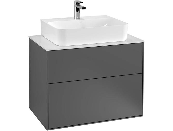 Villeroy & Boch, Waschbeckenunterschrank, V&B Waschtischunterschrank FINION 800x603x501mm AP Glas wh ma wh ma lacq. (80 x 50 x 60.5 cm) von Villeroy-&-Boch