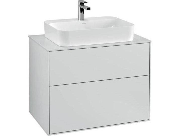 Villeroy & Boch, Waschbeckenunterschrank, V&B Waschtischunterschrank FINION 800x603x501mm AP Glas wh ma wh ma lacq. (80 x 50 x 60.5 cm) von Villeroy-&-Boch