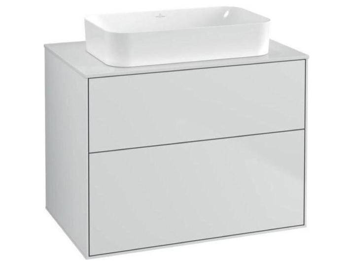 Villeroy & Boch, Waschbeckenunterschrank, V&B Waschtischunterschrank FINION 800x603x501mm AP Glas wh ma wh ma lacq. (80 x 50 x 60.5 cm) von Villeroy-&-Boch