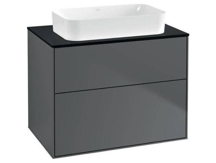 Villeroy & Boch, Waschbeckenunterschrank, V&B Waschtischunterschrank FINION 800x603x501mm Abdpl Glas bl ma anthr. ma (80 x 50 x 60.5 cm) von Villeroy-&-Boch