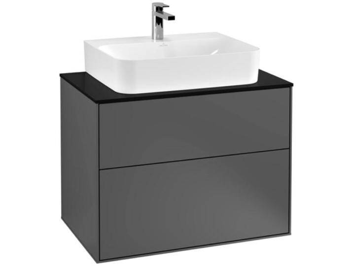 Villeroy & Boch, Waschbeckenunterschrank, V&B Waschtischunterschrank FINION 800x603x501mm Abdpl Glas bl ma anthr. ma (80 x 50 x 60.5 cm) von Villeroy-&-Boch