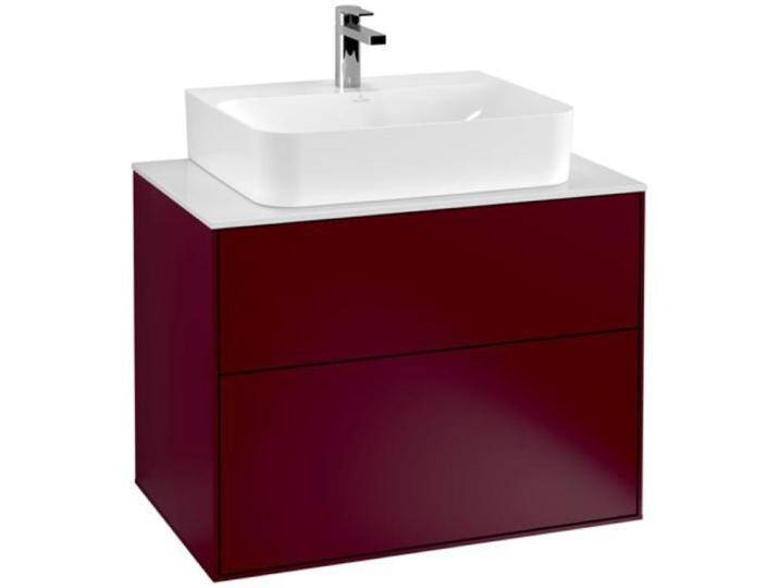 Villeroy & Boch, Waschbeckenunterschrank, V&B Waschtischunterschrank FINION 800x603x501mm Abdpl Glas wh Matt Peony (80 x 50 x 60.5 cm) von Villeroy-&-Boch