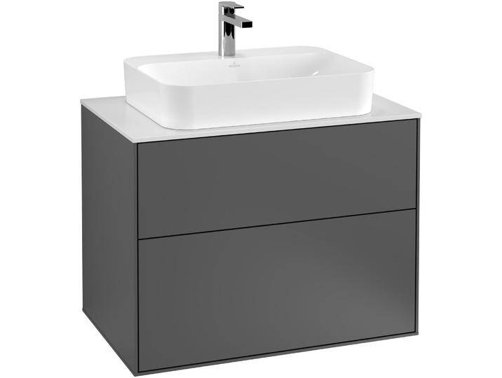 Villeroy & Boch, Waschbeckenunterschrank, V&B Waschtischunterschrank FINION 800x603x501mm Abdpl Glas wh Matt Peony (80 x 50 x 60.5 cm) von Villeroy-&-Boch