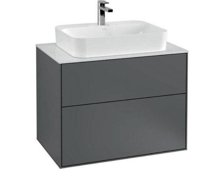 Villeroy & Boch, Waschbeckenunterschrank, V&B Waschtischunterschrank FINION 800x603x501mm Abdpl Glas wh ma anthr. ma (80 x 50 x 60.5 cm) von Villeroy-&-Boch