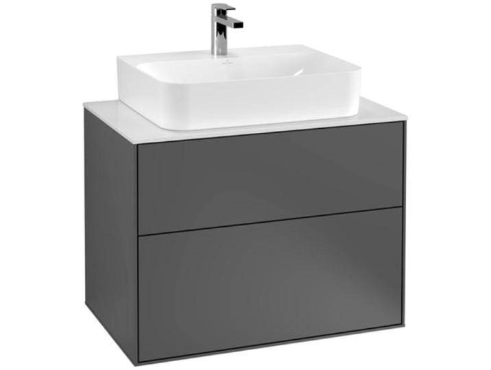 Villeroy & Boch, Waschbeckenunterschrank, V&B Waschtischunterschrank FINION 800x603x501mm Abdpl Glas wh ma anthr. ma (80 x 50 x 60.5 cm) von Villeroy-&-Boch