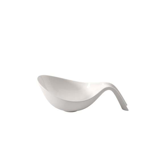 Villeroy & Boch Flow Schüssel, mit Griff, für große Salate/Suppen/Pasta, Premium Porzellan, spülmaschinen- und mikrowellengeeignet, weiß, 1800 ml von Villeroy & Boch