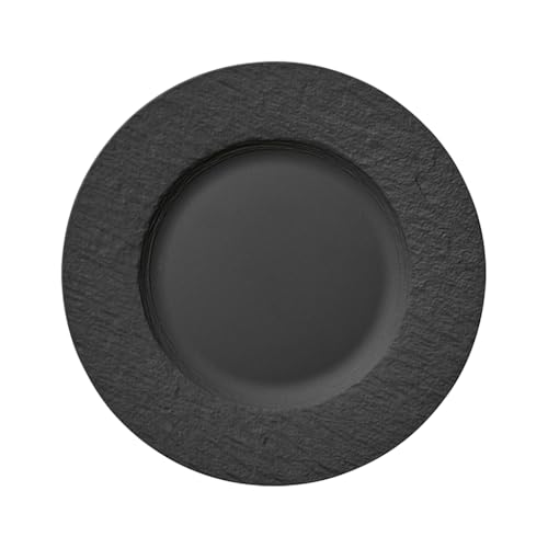 Villeroy & Boch – Manufacture Rock Speiseteller 27 Cm, Spülmaschinenfest, Mikrowellensicher, Schieferoptik, Teller Flach, Geschirr Teller, Essteller, Modern, Schwarz, Matt, Premium Porzellan von Villeroy & Boch