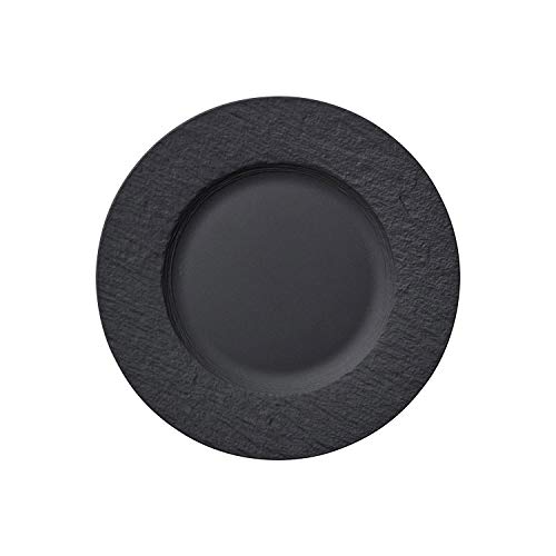 Villeroy & Boch 10-4239-2640-6 Manufacture Rock Frühstücksteller, Porzellan, Schwarz, 22 centimeters von Villeroy & Boch