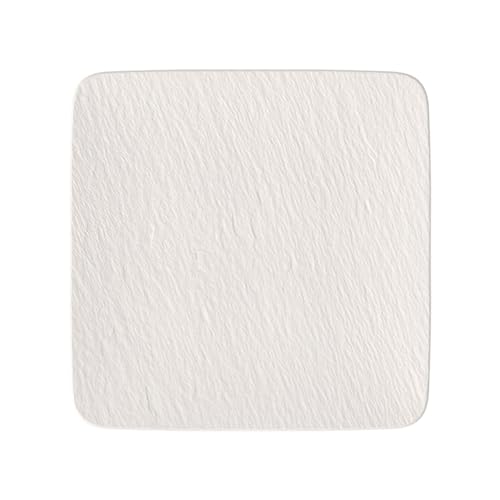 Villeroy und Boch - Manufacture Rock blanc Servierplatte quadratisch/ Gourmet, luxuriöse Universalplatte aus Premium Porzellan, spülmaschinenfest, weiß von Villeroy & Boch