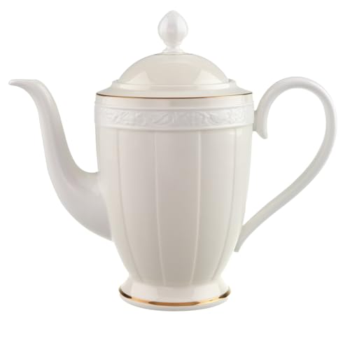 Villeroy & Boch 10-4390-0070 Ivoire Kaffeekanne 6 Personen 1.35 L, Porzellan, Gold/Weiß/Beige, 44.5 x 33.2 x 4 cm, 1 Einheiten von Villeroy & Boch